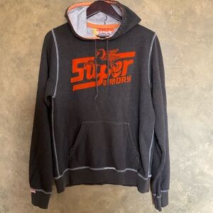 Vintage Y2K Superdry Velvet Logo Hoodie